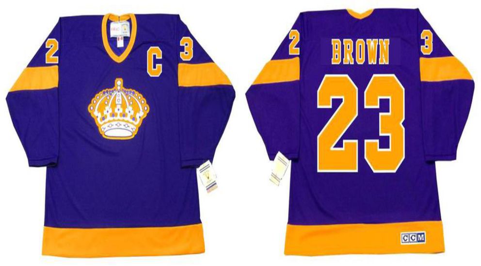 2019 Men Los Angeles Kings 23 Brown Purple CCM NHL jerseys